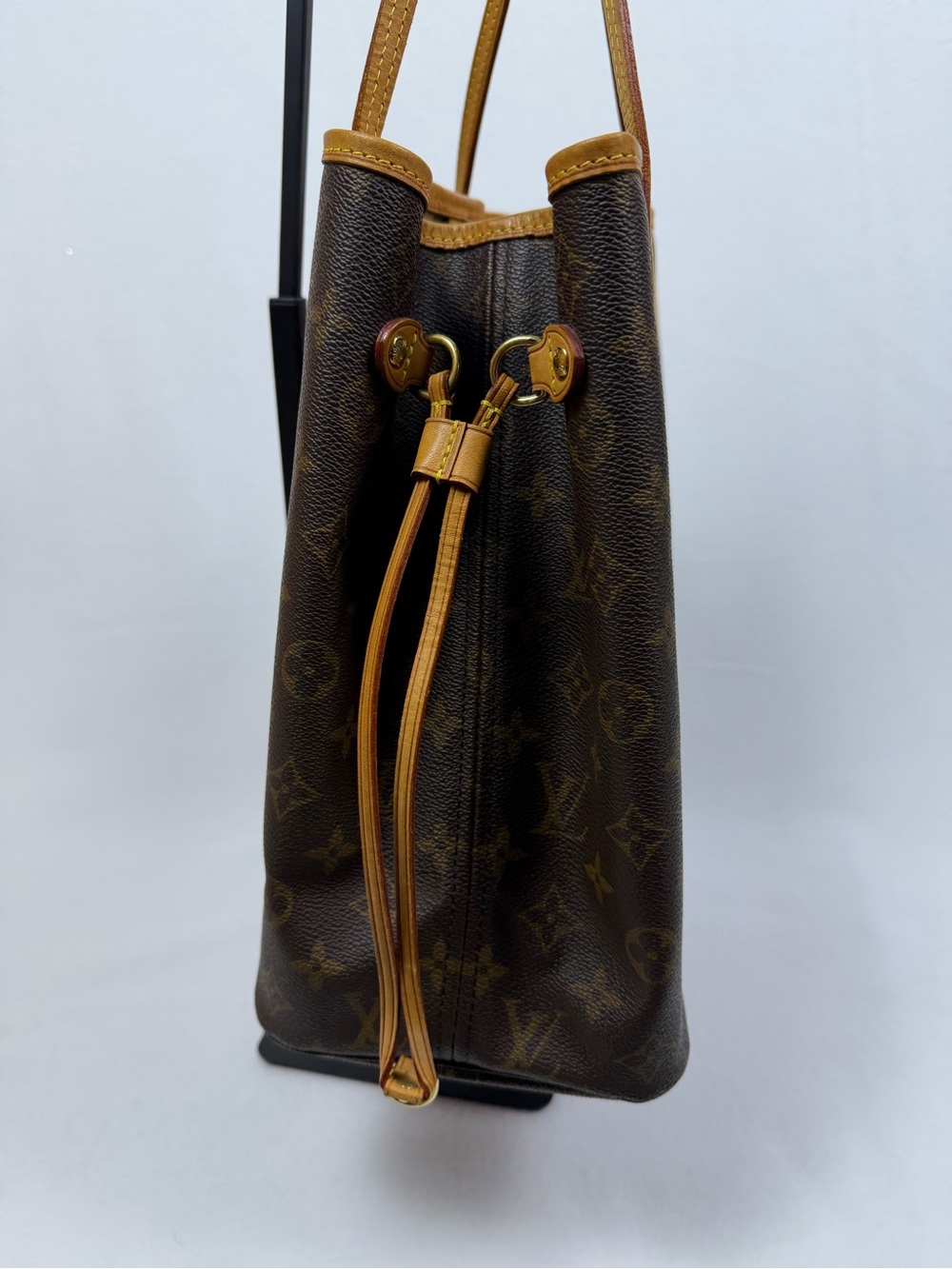 Louis Vuitton Monogram Neverfull MM Tote Bag Brown Vachetta Leather Authentic - Picture 4 of 16